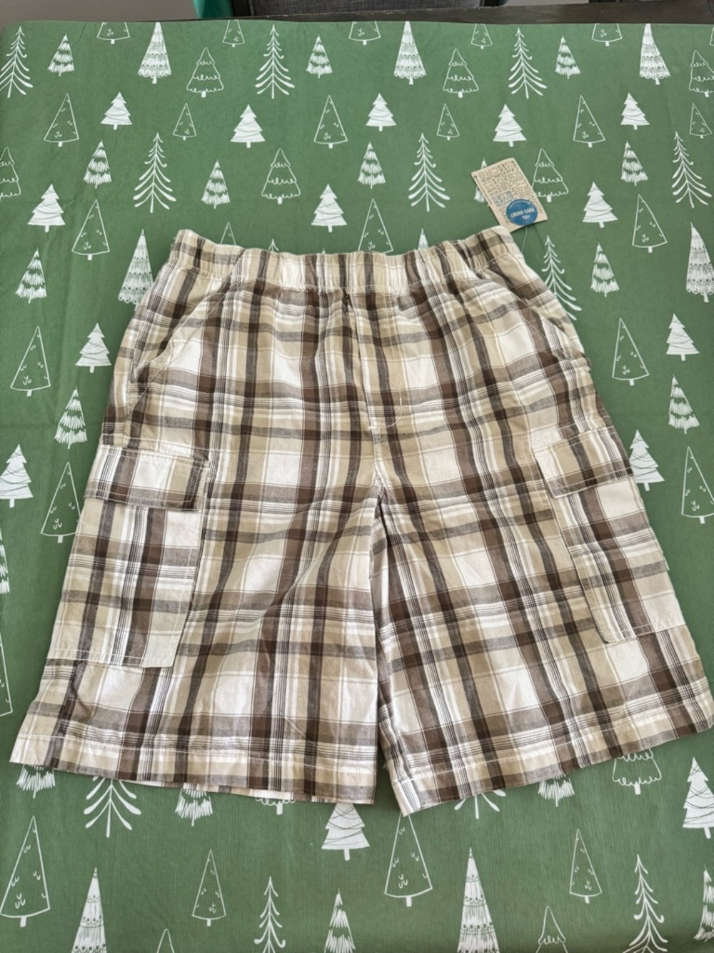 Lot of 2 Canyon River Blues Boys XL 18/20 Husky Plaid Cotton Cargo Shorts NWT - Picture 2 of 16